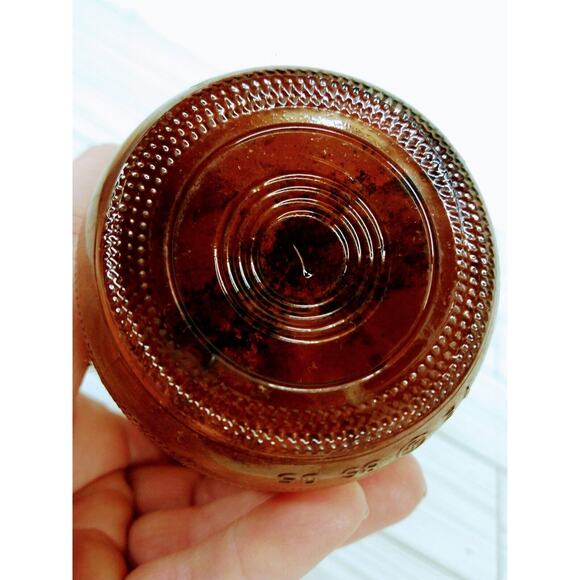 Vintage Brown Barrel Bottle 5.5" Steinie‎ Embossed Symbol Rustic Barn Find - Picture 10 of 11